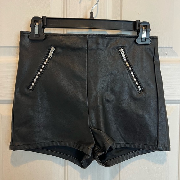 H&M Pants - H&M High Waisted Faux Leather Shorts